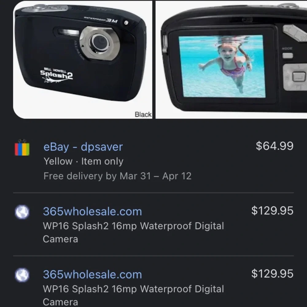 Bell & Howell Splash 2 Black Waterproof Digital Camera